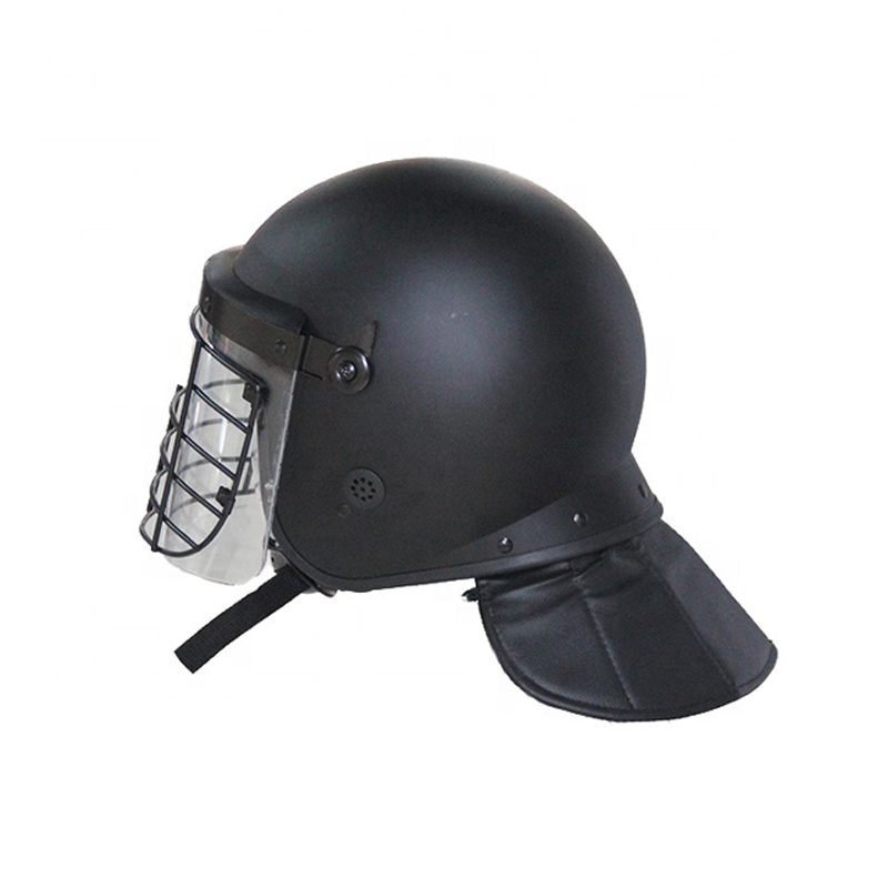 riot helmet with steel grid visor